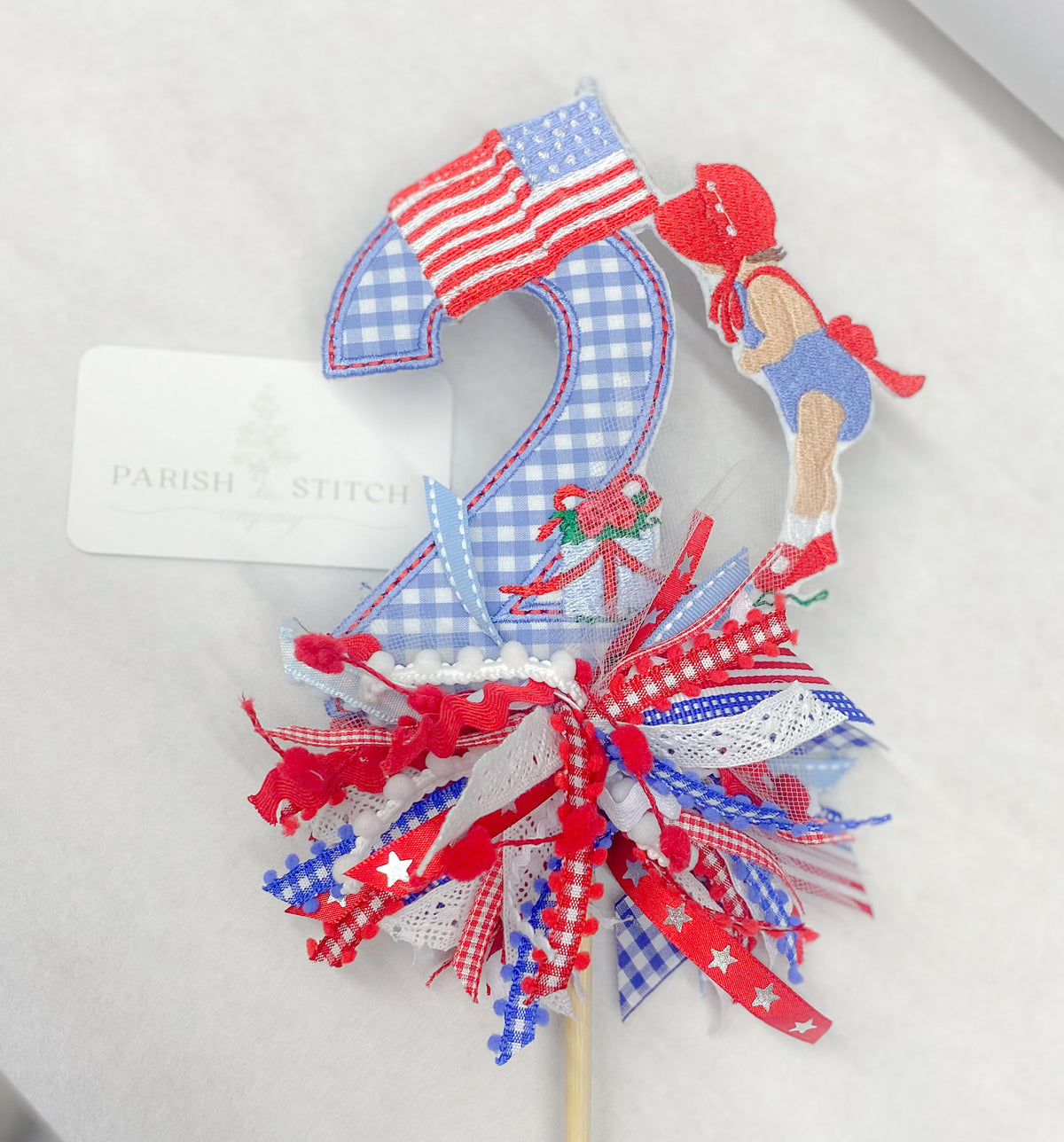 Red, White, and TWO Cake Topper
