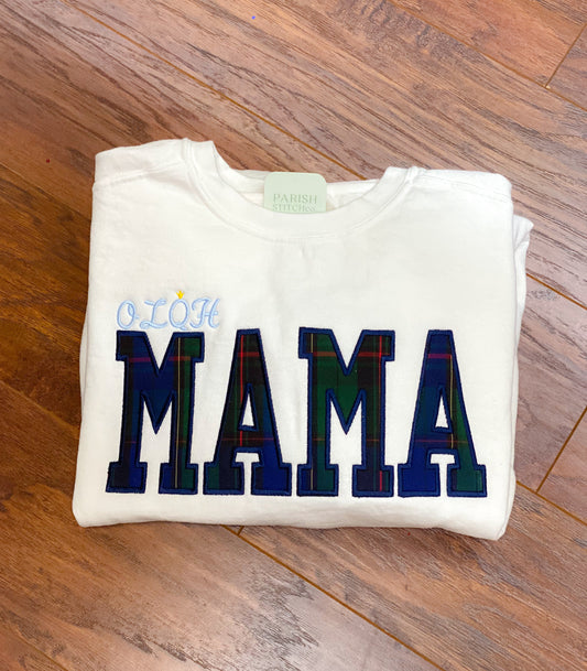 Mama Tackle Twill Applique w/ School